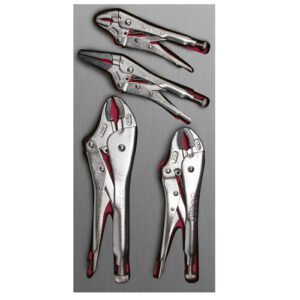 Juego de pinzas de presión 4 piezas, charola CH127L-C Urrea