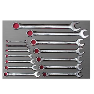 Juego de llaves combinadas pulido espejo en pulgadas 14 piezas, CH303L-C Urrea