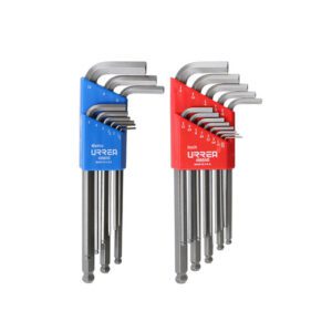 Juego de llaves hexagonales tipo "L" punta de bola, combinadas, 22 piezas en blíster Urrea