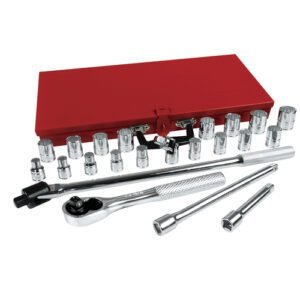 Juego de dados y accesorios cuadro de 1/2" métrico, 23 piezas Urrea