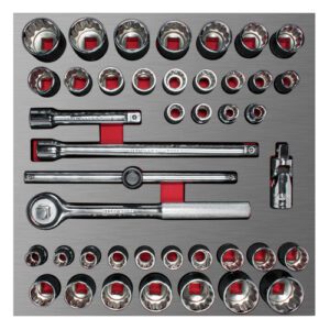 Juego de dados cortos y accesorios de 1/2" combinados 42 piezas, CH203L-C Urrea