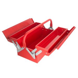 Caja portaherramientas metálica tipo acordeón roja 7" x 16" x 6" Urrea