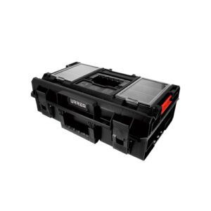 Caja portaherramientas plástica modular con compartimentos color negro 23" x 15" x 7" Urrea