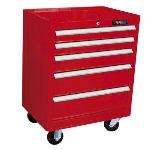 Gabinete móvil 5 gavetas color rojo serie EX 27" Urrea