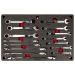 Juego de llaves combinadas pulido espejo de matraca métricas 15 piezas, CH256P-C Urrea